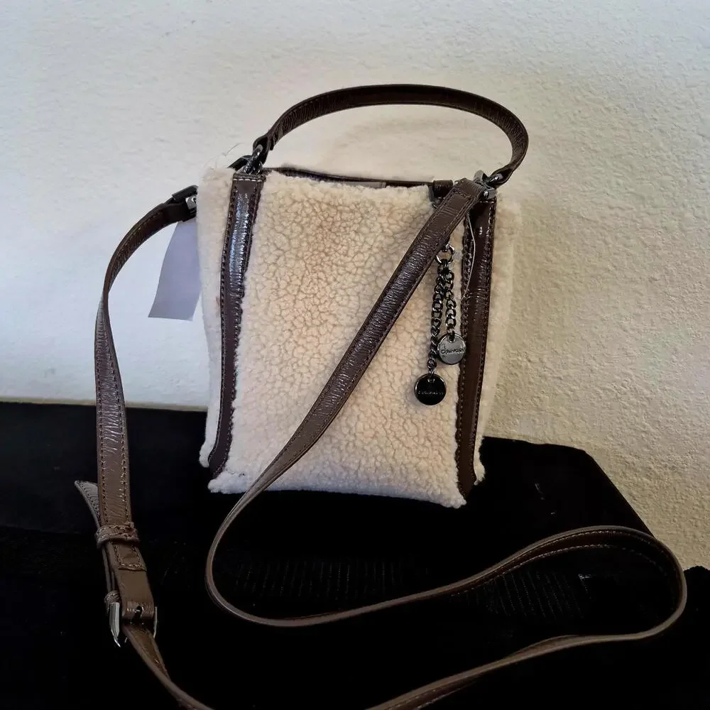 Calvin Klein Astatine Sherpa Triple Compartment Hobo Bag